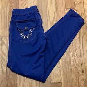 Blue gemmed leggings